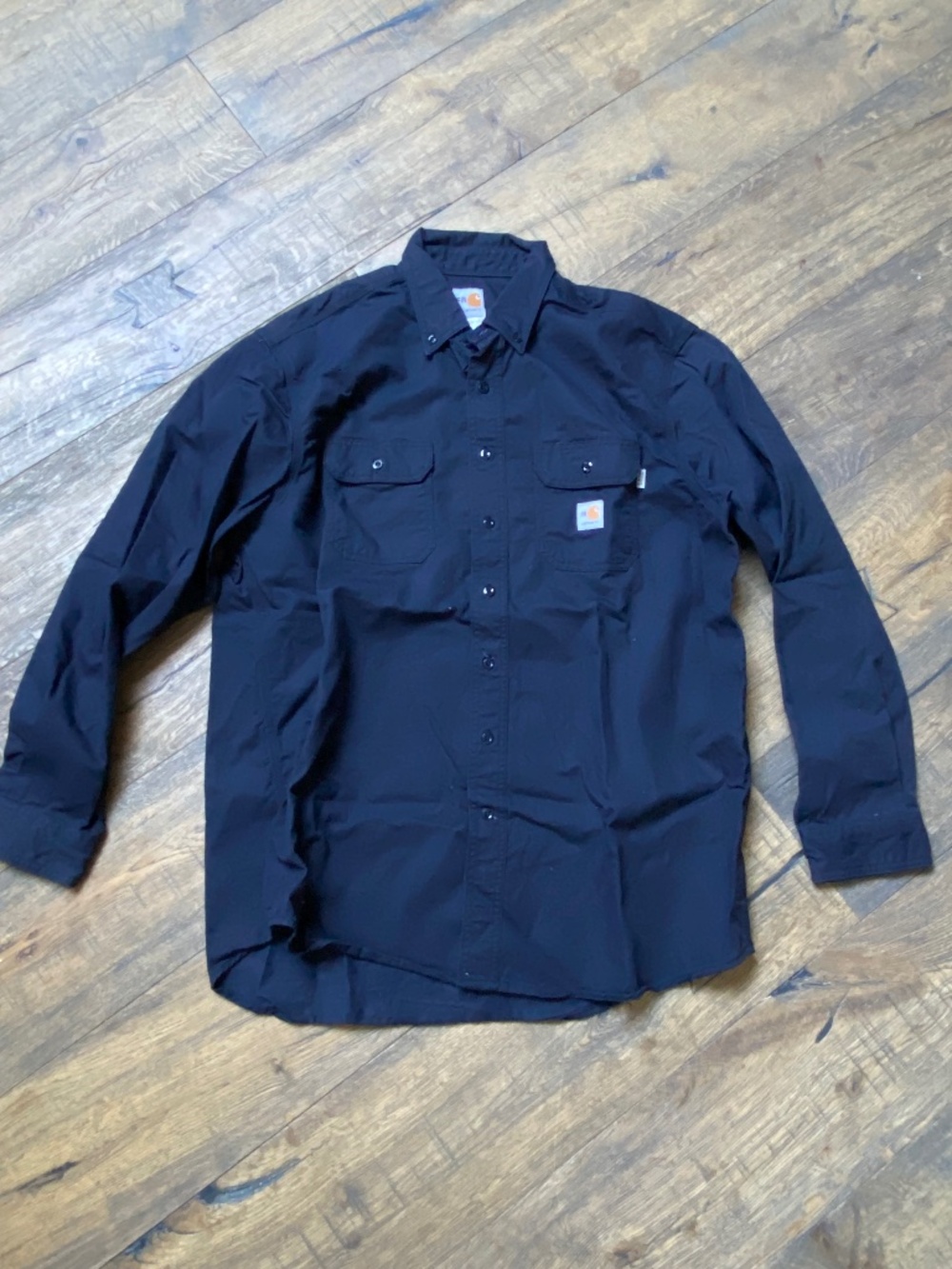 Carhartt FR Flame Resistant Navy Button Down Shirt XL Regular FRS160 DNY